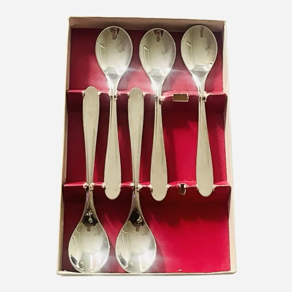 Vintage Marke Tischfein Demitasse Egg Spoons Set Of 5 Stainless Steel 18/8